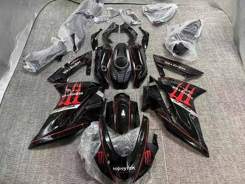 Glossy black red - black, stripe