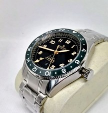 42mm 24hr Ceramic GMT Bezel Stainless Steel Green Black Gold Watch