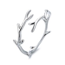 Free Size Tree Branch Shape Silver plated Adjustable Finger Ring Thumb Band
