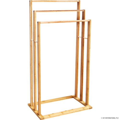 Bamboo wooden tier towel - bamboo,