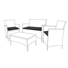 Rattan Chair Cushion Set Seat