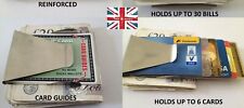 Slim Stainless Steel Money Clip Double Sided Credit Card Holder - Silver 
