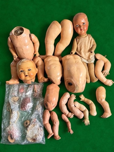 Antique bisque doll - doll, joblot