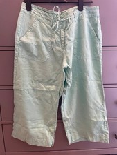 Mint green linen cropped trousers by Atmosphere UK 14 Good Condition