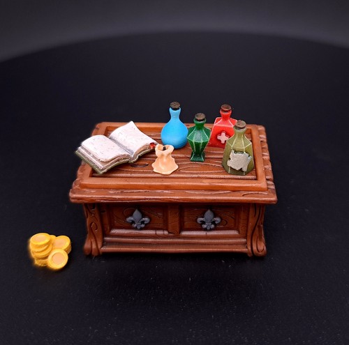 Miniature table hand painted - table,, hand-painted