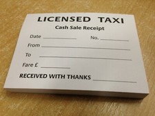 TAXI RECEIPTS - 1 Pad of 100