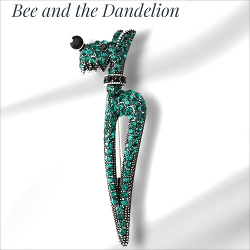 Crystal dog lapel - crystal,