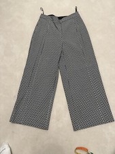 Ted Baker Jacquard Crop Wide Leg Trouser Black Womens Size TB 2 Uk 10