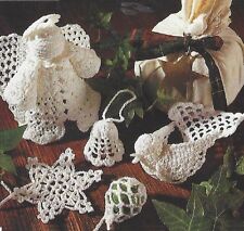 Christmas Tree Decorations Crochet Pattern Angel Dove Snowflake Bell Bauble 887
