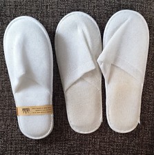 Indoor Spa Hotel Travel Slippers - 7/8 UK White Shoes Bundle Lot X2 Pairs Unisex