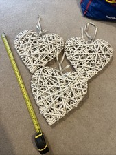 X3 Large Wicker Hearts For