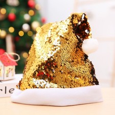 Sequined Santa Hat Color-changing Christmas Hat Color-changing Caps  Women