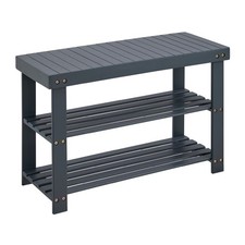 LIVIVO Grey Bamboo Shoe Rack 2