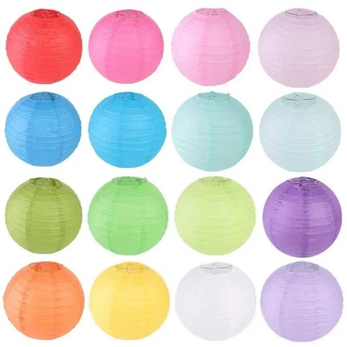 30cm white paper lampshade - white,