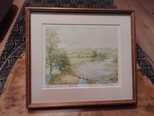 Fishing Limited Edition SIGNED Print. HIGH SUMMER THE RIVER RIBBLE