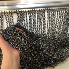 W90 x L195 cm Door Fly Chain Screen Aluminium Curtain Metal Insects Butcher H