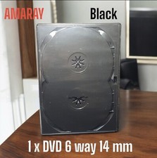 1 x Amaray dvd Cases Black 6 Disc 14 mm Brand new Replacement UK Made P&P Free