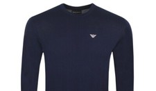 Emporio Armani  Embroidered Eagle Logo Slim Fit Jumper
