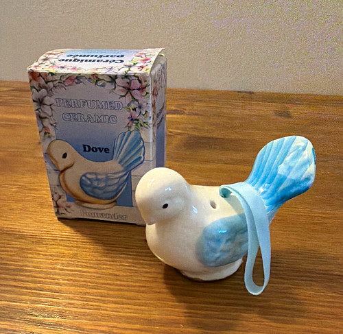 Vintage ceramic dove pomander - dove,