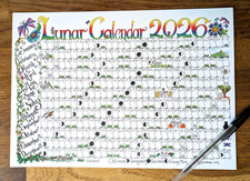 2026 Moon Calendar A4 wall