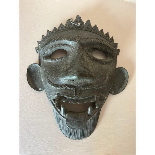 Indian metal mask - metal, hanging