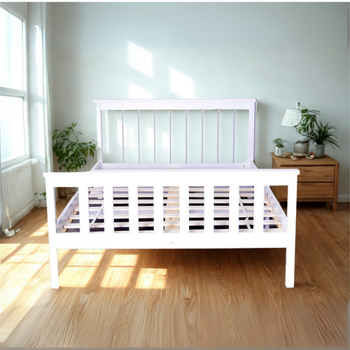 White 3ft 4ft wooden - wooden, bed