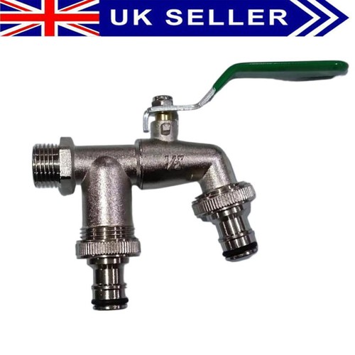 Double garden tap with 2 - with, 1/2