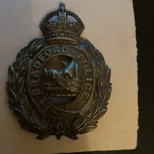 Obsolete Bradford Police Kings Crown Helmet badge pre 1953