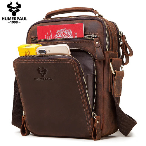 Men genuine leather shoulder - genuine,