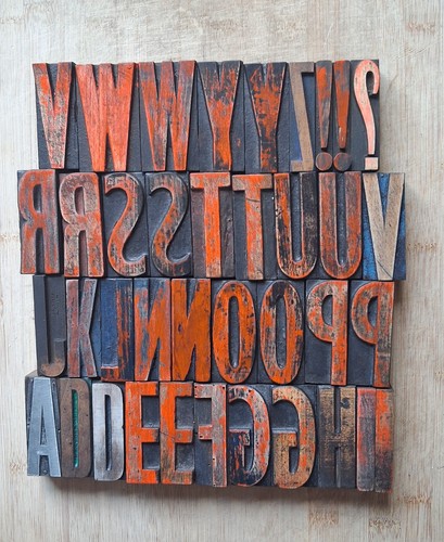 Vintage wooden letterpress - wooden,