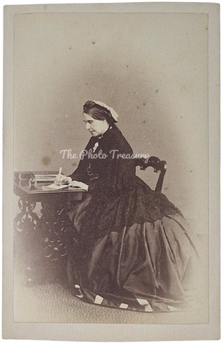 Cdv lady writing desk - lady, at