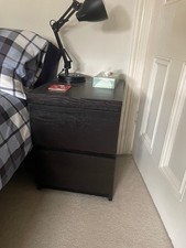 IKEA malm bedside table black-brown in good condition