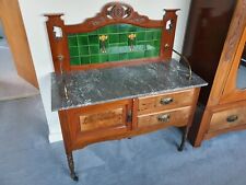 Antique English Mahogany Marble Top Wash Stand 120cm x H, 106.5cm x L, 48cm x W