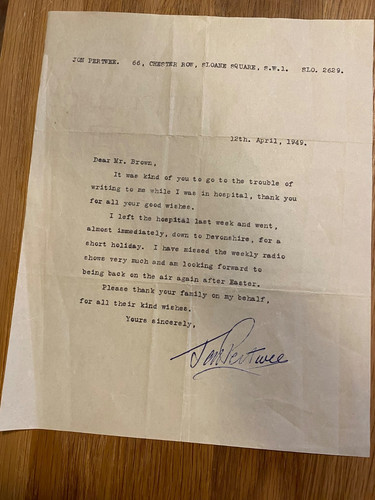 Jon pertwee signed letter - pertwee, from