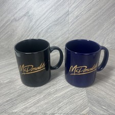 Vintage manager McDonald's  pair of coffee mugs blue and black