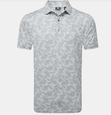 Footjoy Pop Camo Lisle Polo Shirt - Grey - Various Sizes