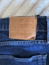 Levis Jeans Mens 36x30 Blue Denim 511 Premium Big E Tapered Fade Zip Fly