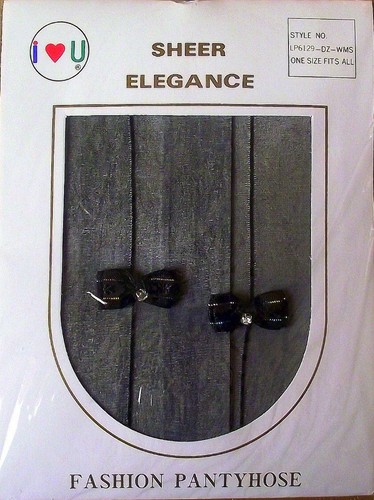 Vintage black seam and bow - black,