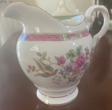 Antique/Vintage Tuscan China Birds of Paradise jug pink - bone china - excellent