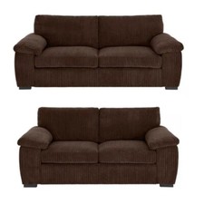 Amalfi Jumbo Cord Fabric Sofa with Cushions 3 + 2 Sofa Available In 5 Colours