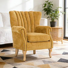 Wingback Chenille Armchair
