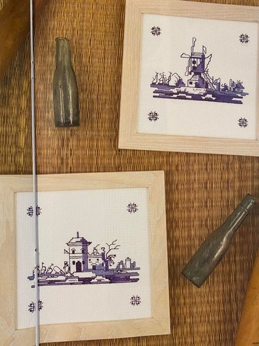 Dutch tiles windmill tower - -, &