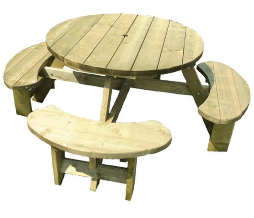 Round picnic table bench