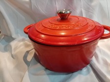 Nuovva Orange Ombre Cast Iron /Enamel Heavy Weight Dutch Oven Casserole Dish 