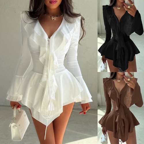 Women long sleeve ruffles - sleeve,