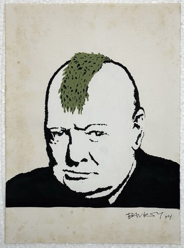 Banksy drawing on - (handmade),