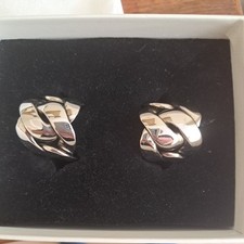 Alexander McQueen Silver Chain Earrings with Box