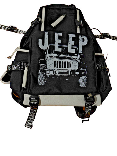 Jeep backpack black white - jeep,