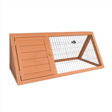 Wooden Run Triangle Outdoor Garden Pet Hutch Guinea Pig Rabbit Ferret Enclosure