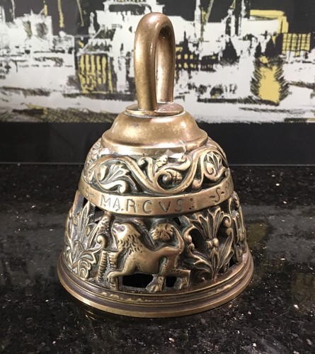 Vintage brass prayer bell - prayer,